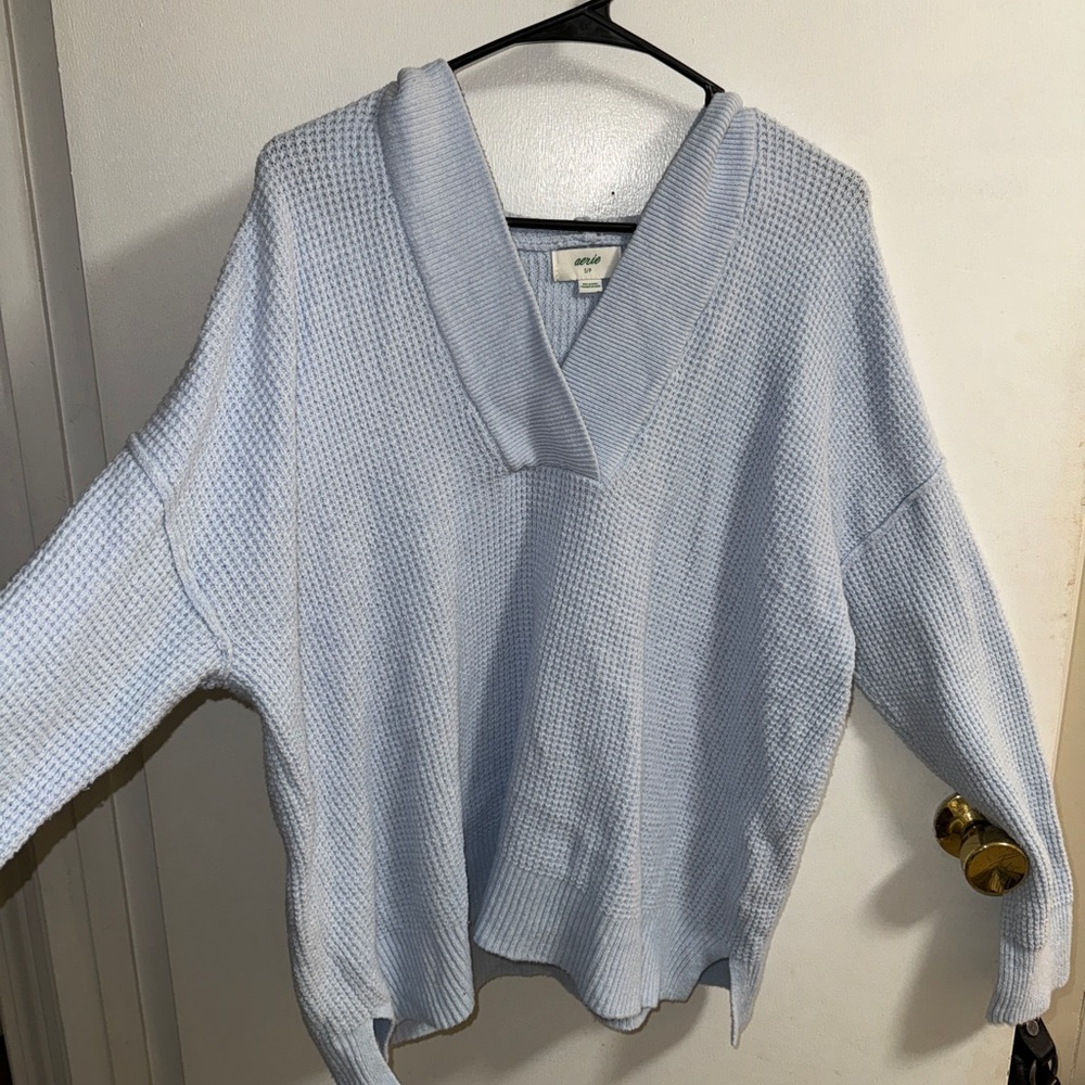 Aerie Blue V-Neck Sweater